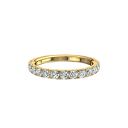 Demi-alliance 15 diamants naturels ronds 0.60 carat or jaune Gabriela